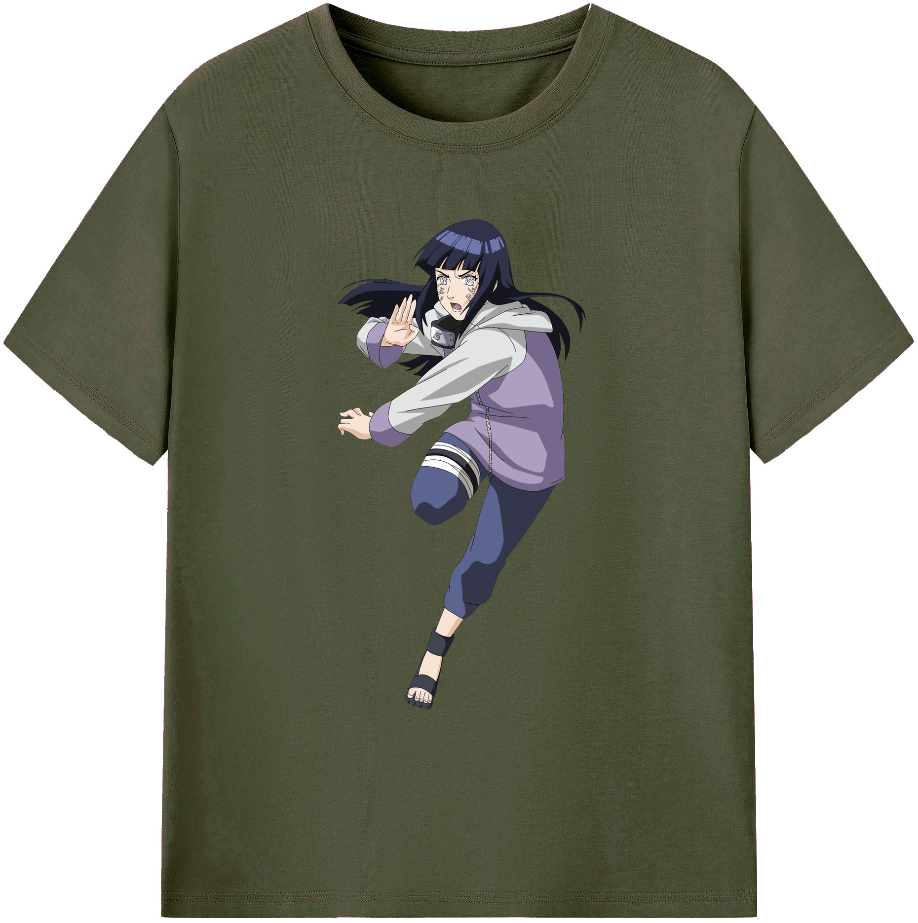 （画像用） NARUTO -ナルト- 日向ヒナタ Hyūga Hinata 綿100％ メンズ半袖Tシャツ｜肌触りやわらか＆通気性
